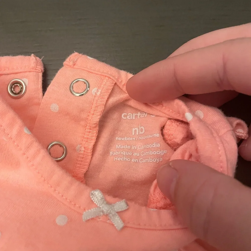 Carter’s Newborn Baby Girl Pink, Black and Tan Onsies Outfits Bundle NWOT - Picture 4 of 14